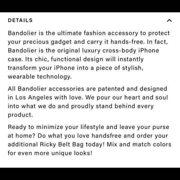 Bandolier Ricky Black Round Belt Bag (silver trim) - Picture 3 of 10